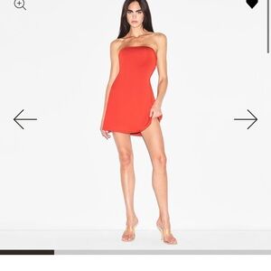 SKIMS Red Strapless Bodycon Dress